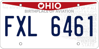OH license plate FXL6461