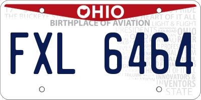 OH license plate FXL6464
