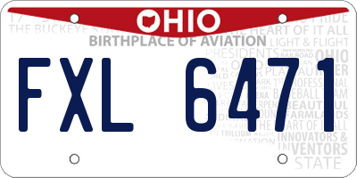 OH license plate FXL6471