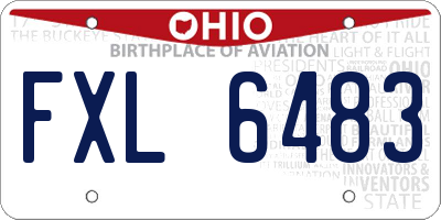 OH license plate FXL6483