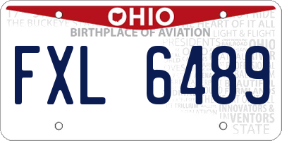 OH license plate FXL6489