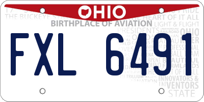 OH license plate FXL6491