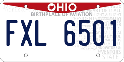 OH license plate FXL6501