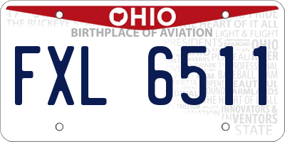 OH license plate FXL6511