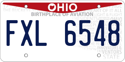 OH license plate FXL6548