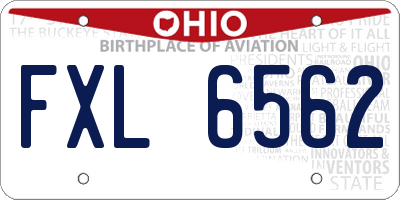 OH license plate FXL6562