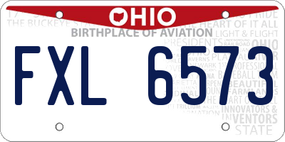 OH license plate FXL6573