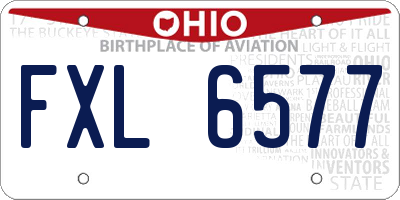 OH license plate FXL6577