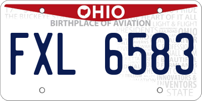 OH license plate FXL6583