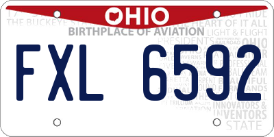OH license plate FXL6592