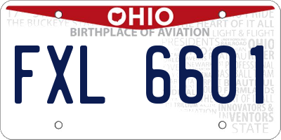 OH license plate FXL6601