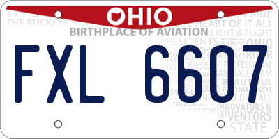 OH license plate FXL6607