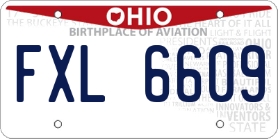 OH license plate FXL6609