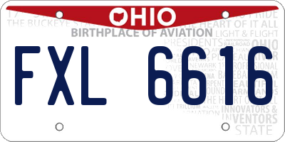OH license plate FXL6616