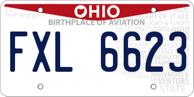 OH license plate FXL6623