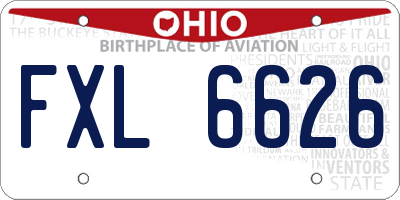 OH license plate FXL6626