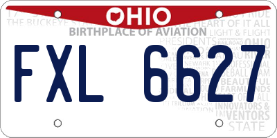 OH license plate FXL6627