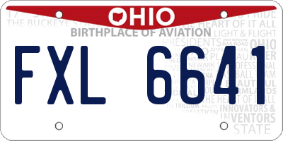 OH license plate FXL6641