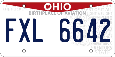 OH license plate FXL6642