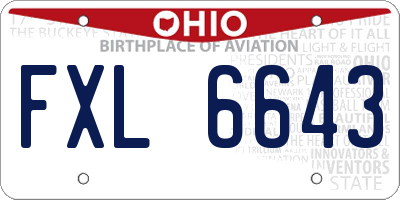OH license plate FXL6643
