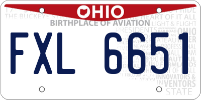 OH license plate FXL6651