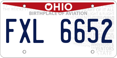 OH license plate FXL6652