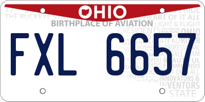OH license plate FXL6657