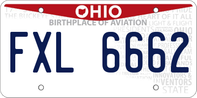 OH license plate FXL6662