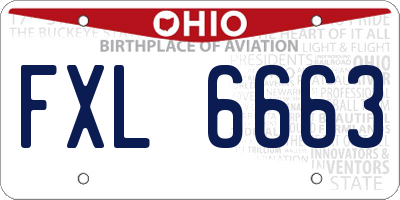 OH license plate FXL6663