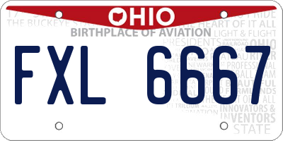 OH license plate FXL6667
