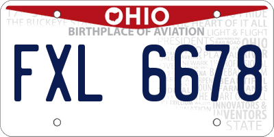 OH license plate FXL6678