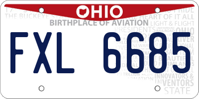 OH license plate FXL6685
