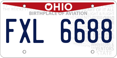 OH license plate FXL6688