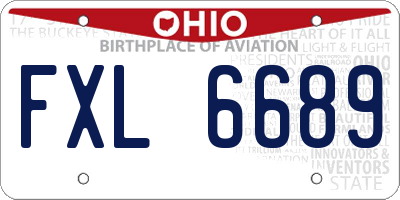 OH license plate FXL6689