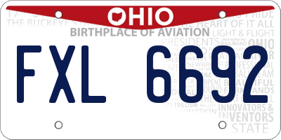 OH license plate FXL6692