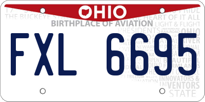 OH license plate FXL6695
