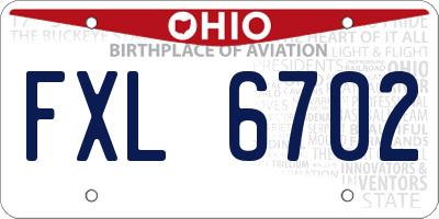 OH license plate FXL6702