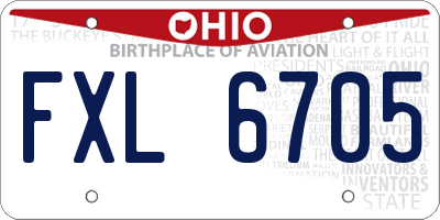 OH license plate FXL6705