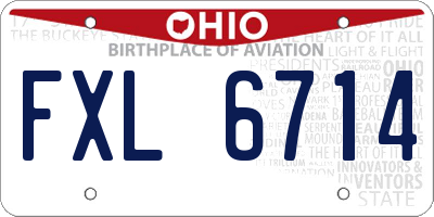 OH license plate FXL6714