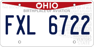 OH license plate FXL6722