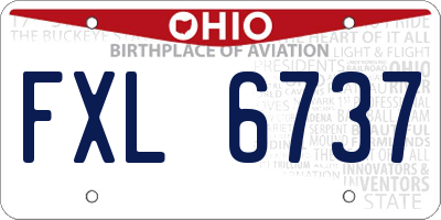 OH license plate FXL6737