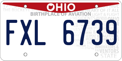 OH license plate FXL6739