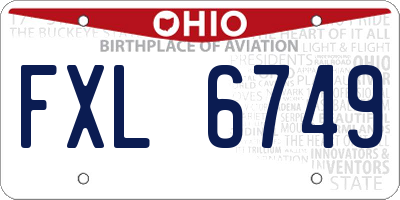 OH license plate FXL6749