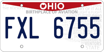 OH license plate FXL6755