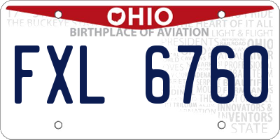 OH license plate FXL6760