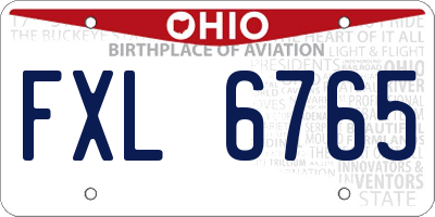 OH license plate FXL6765