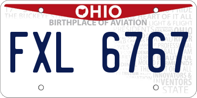 OH license plate FXL6767