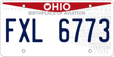 OH license plate FXL6773