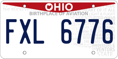 OH license plate FXL6776