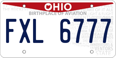 OH license plate FXL6777